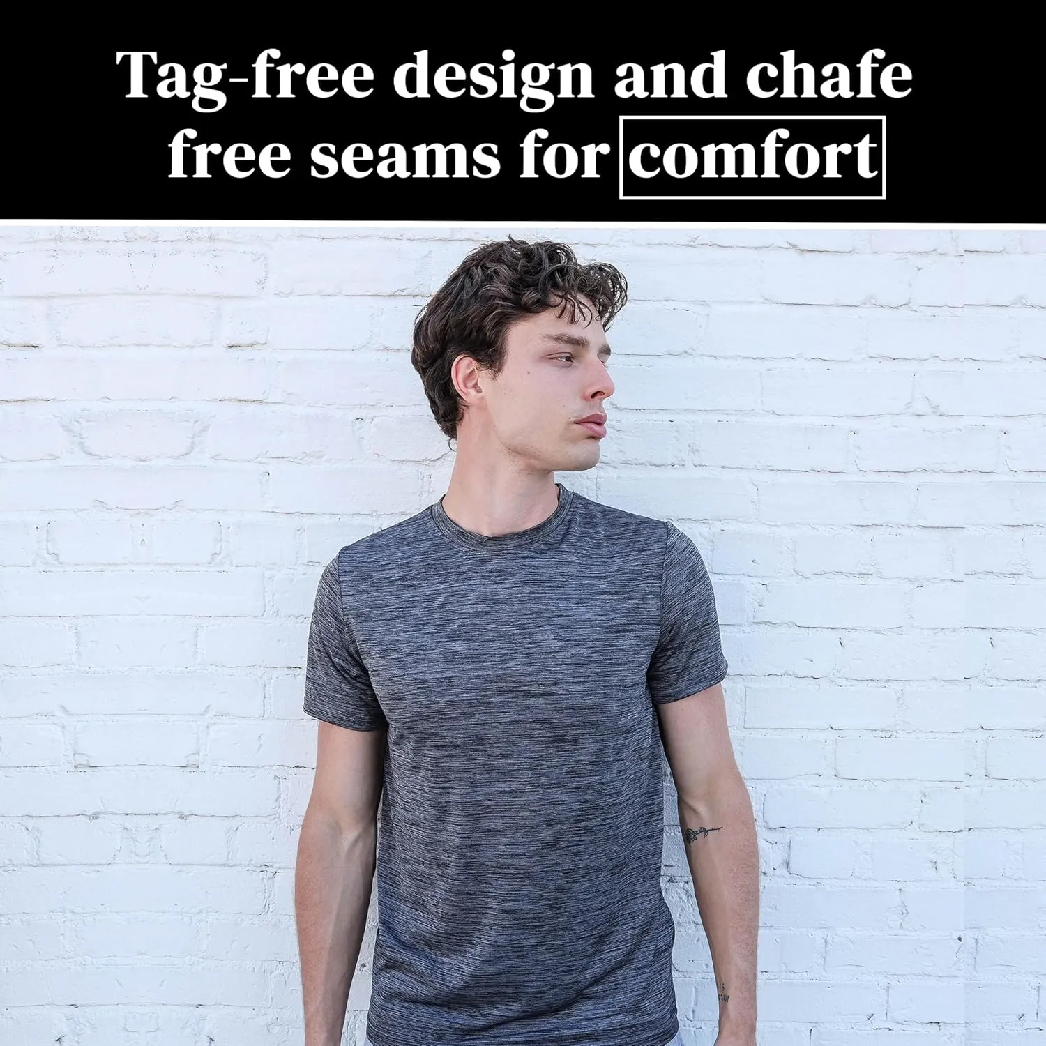 [5 Pack] Men’s Workout Short Sleeve Dry Fit T Shirts Quick Dry Active Athletic Crewneck Running Gym Moisture Wicking Tee Tops
