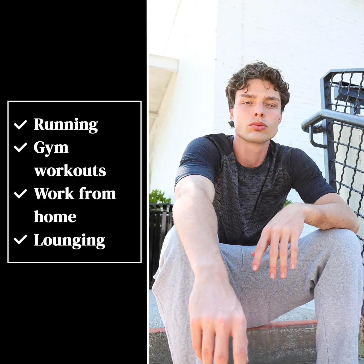 [5 Pack] Men’s Workout Short Sleeve Dry Fit T Shirts Quick Dry Active Athletic Crewneck Running Gym Moisture Wicking Tee Tops