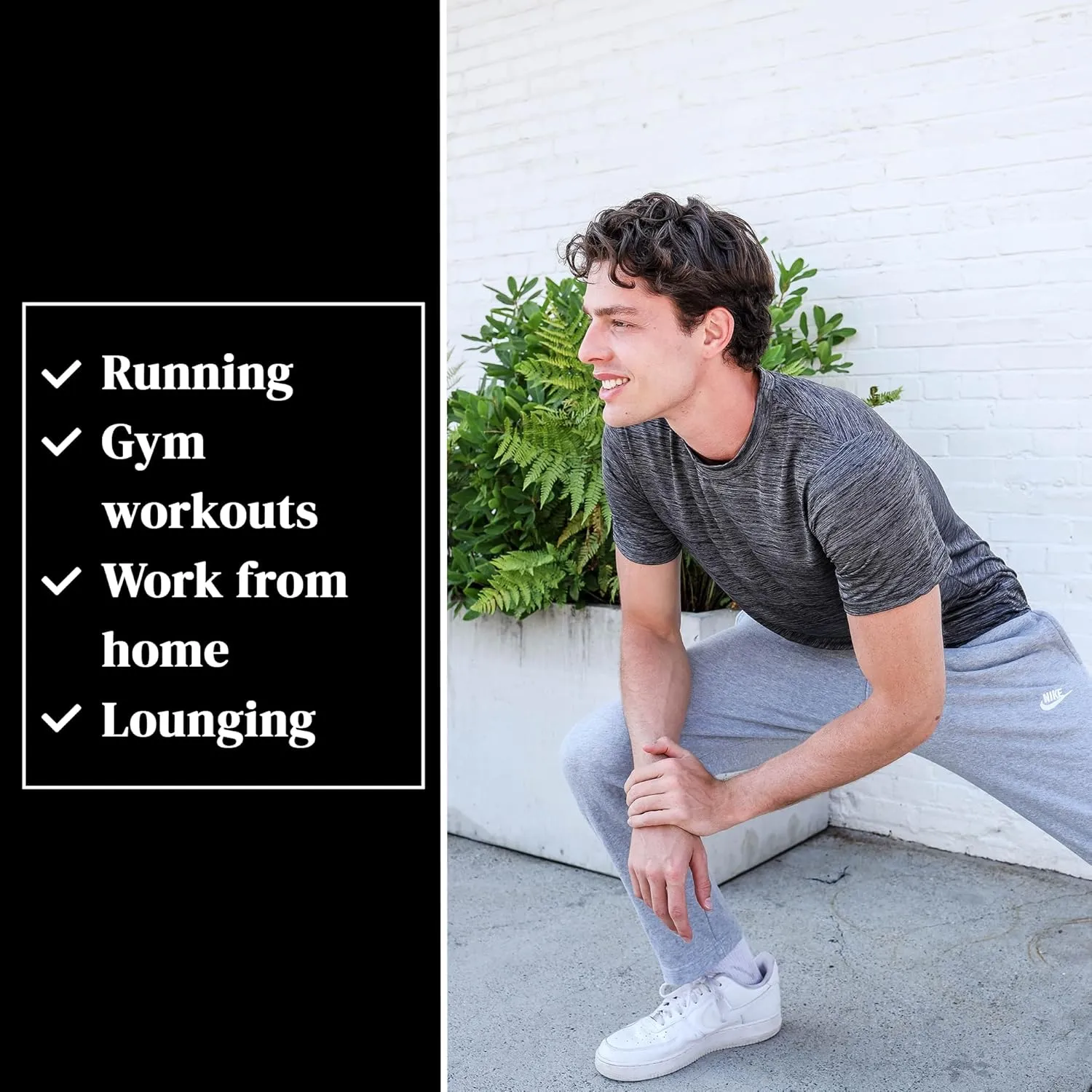 [5 Pack] Men’s Workout Short Sleeve Dry Fit T Shirts Quick Dry Active Athletic Crewneck Running Gym Moisture Wicking Tee Tops
