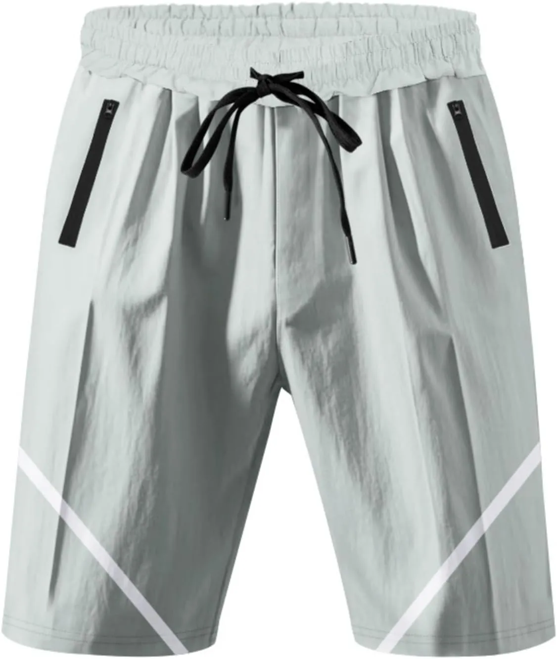 Basketball Shorts for Men Quick Dry Workout Running Shorts Big and Tall Drawstring Short Activewear with Zipper Pockets