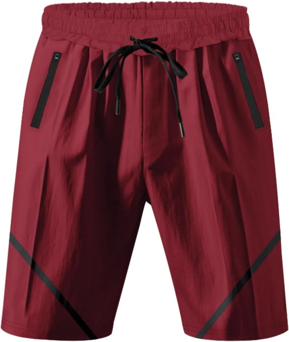 Basketball Shorts for Men Quick Dry Workout Running Shorts Big and Tall Drawstring Short Activewear with Zipper Pockets