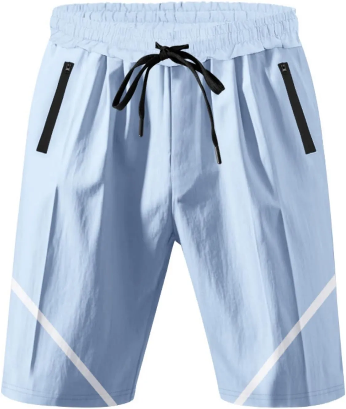 Basketball Shorts for Men Quick Dry Workout Running Shorts Big and Tall Drawstring Short Activewear with Zipper Pockets