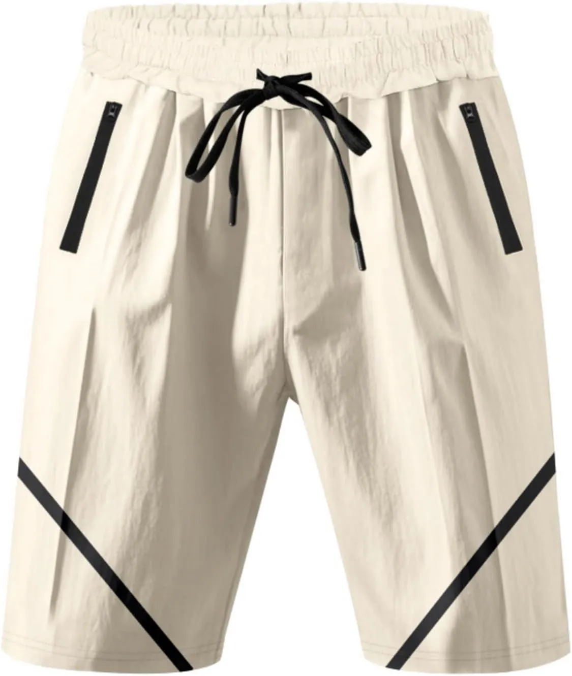 Basketball Shorts for Men Quick Dry Workout Running Shorts Big and Tall Drawstring Short Activewear with Zipper Pockets