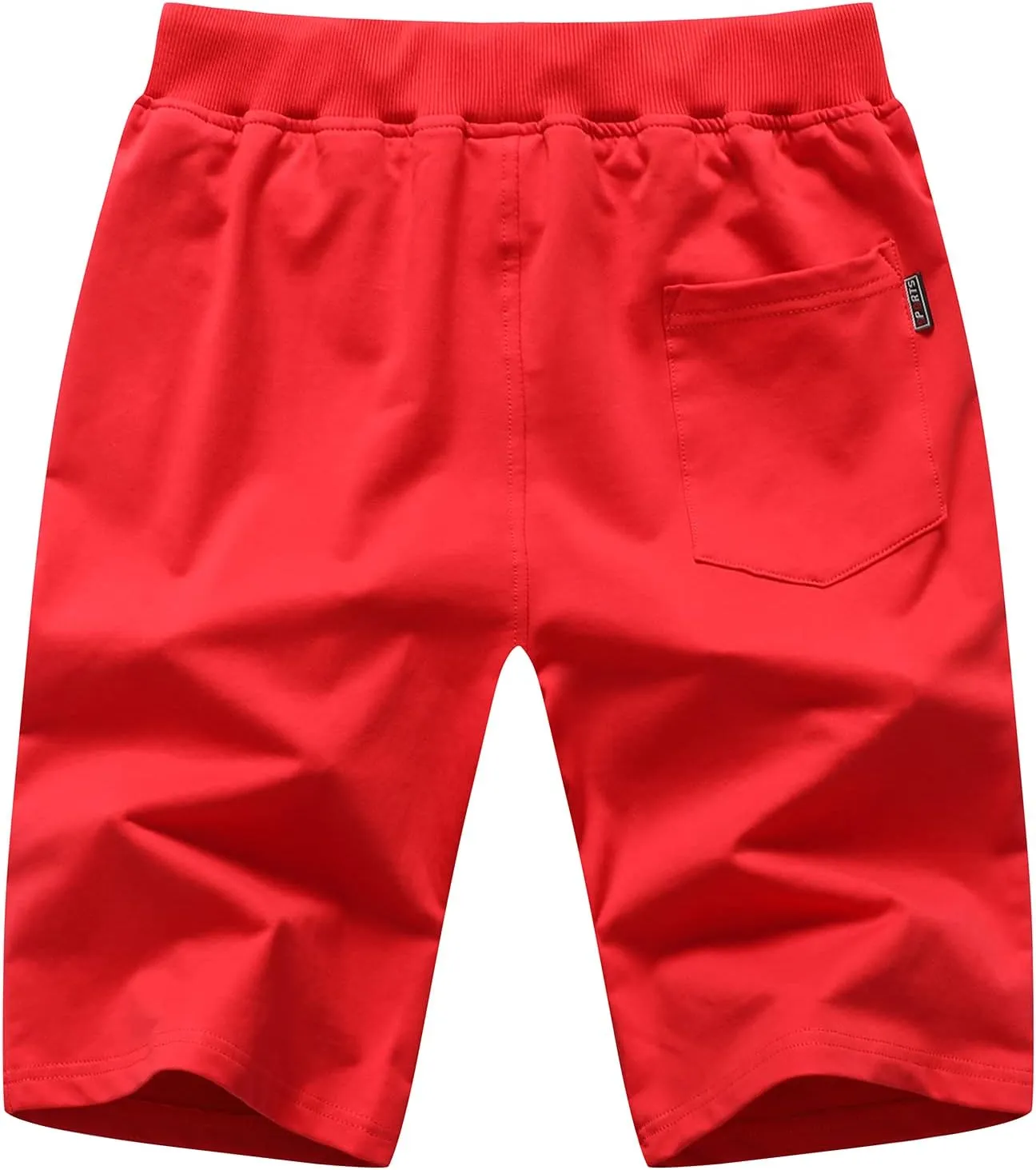 Big Boy's Casual Shorts Summer Cotton Classic Fit Elastic Waist Shorts with Zipper Pockets