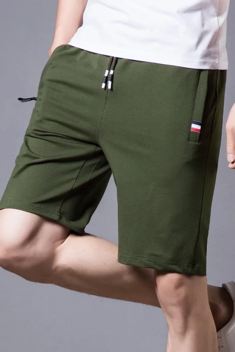 Big Boy's Casual Shorts Summer Cotton Classic Fit Elastic Waist Shorts with Zipper Pockets