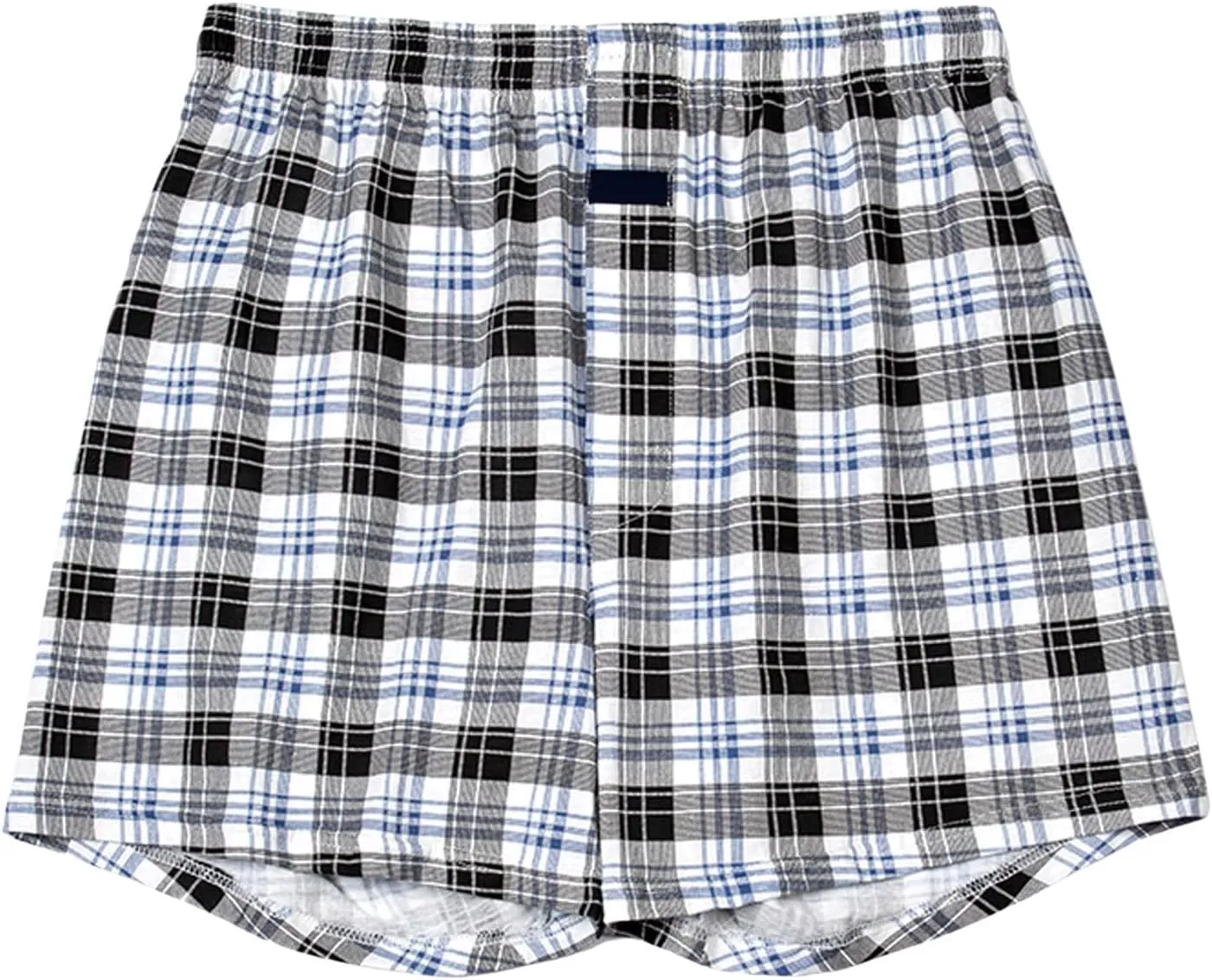 Boxer Briefs for Men 100% Cotton Plaid Soft Underwear Breathable Pajamas Shorts Elastic Waist Comfortable Loose Briefs