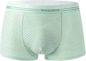Boxer Shorts Men Ice Silk Breathable Mesh Briefs Thin Transparent Trunks Soft Comfortable Underpants