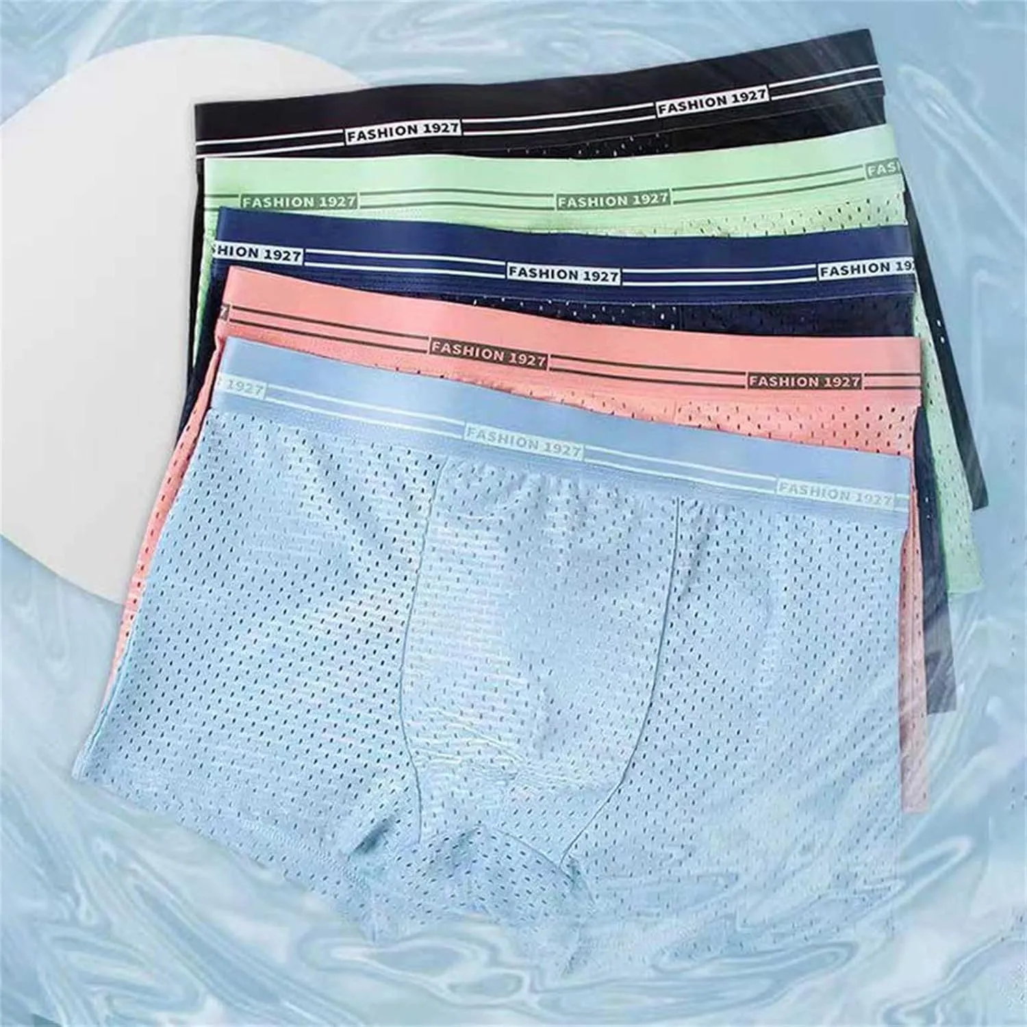Boxer Shorts Men Ice Silk Breathable Mesh Briefs Thin Transparent Trunks Soft Comfortable Underpants