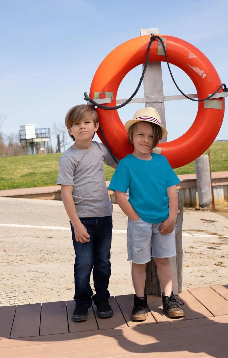 Brix Boys' Short Sleeve Tees- Pocket Crewneck Shirts 3 Pack.