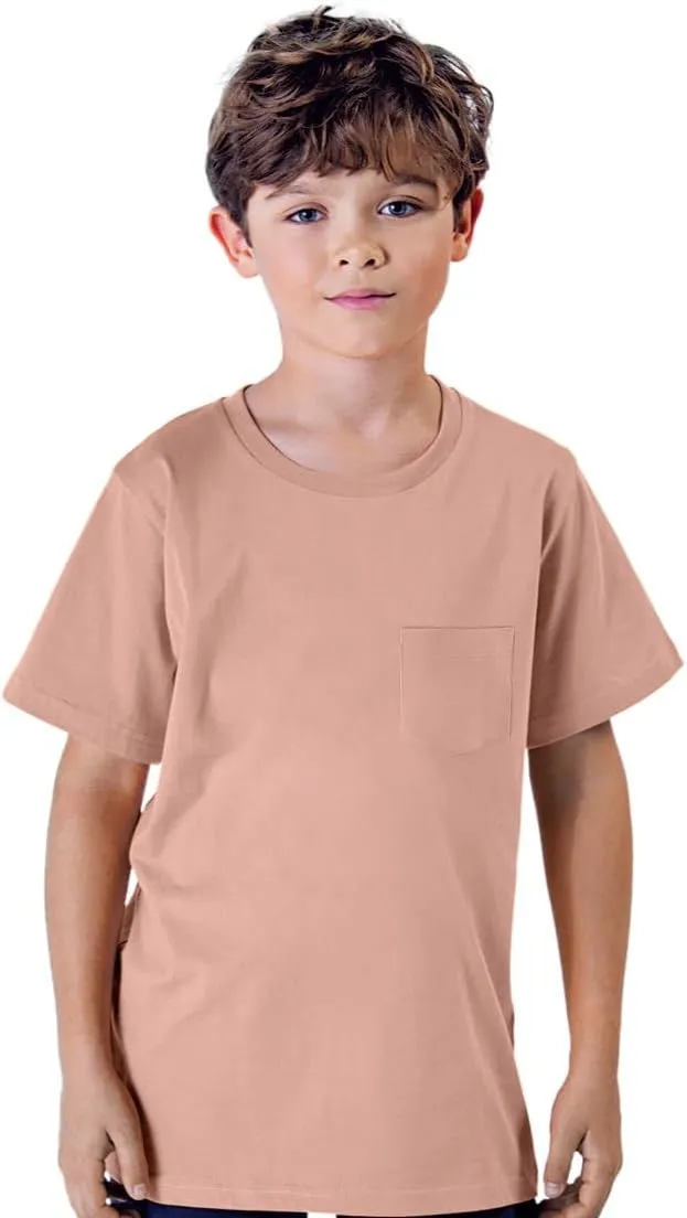 Brix Boys' Short Sleeve Tees- Pocket Crewneck Shirts 3 Pack.