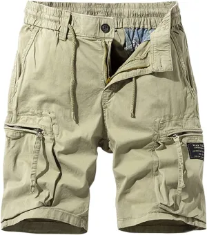 Cargo Pants for Men,Drawstring Elastic Waist Shorts Cotton Breathable Trousers Sports Straight Leg Pants