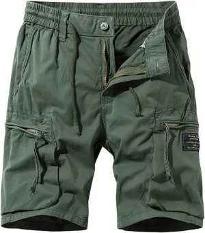 Cargo Pants for Men,Drawstring Elastic Waist Shorts Cotton Breathable Trousers Sports Straight Leg Pants