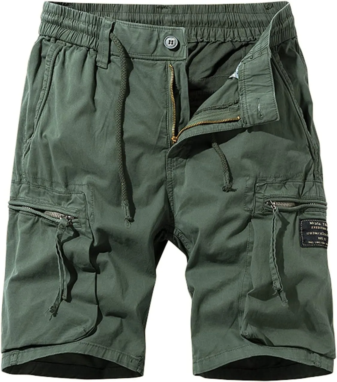 Cargo Pants for Men,Drawstring Elastic Waist Shorts Cotton Breathable Trousers Sports Straight Leg Pants