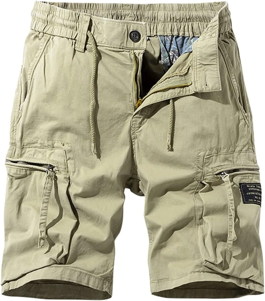 Cargo Pants for Men,Drawstring Elastic Waist Shorts Cotton Breathable Trousers Sports Straight Leg Pants