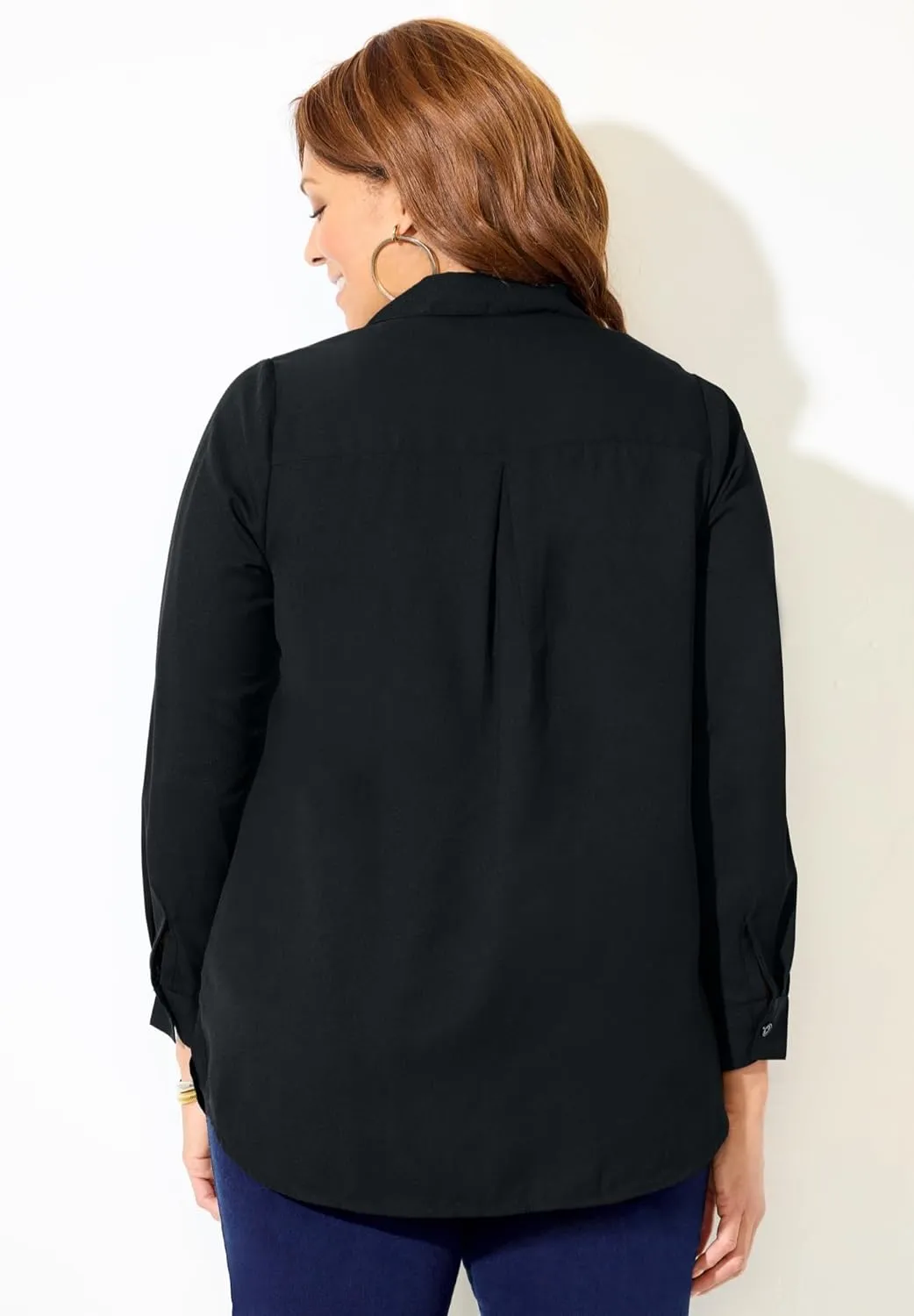 Catherines Women's Plus Size Petite Modern Camp Shirt