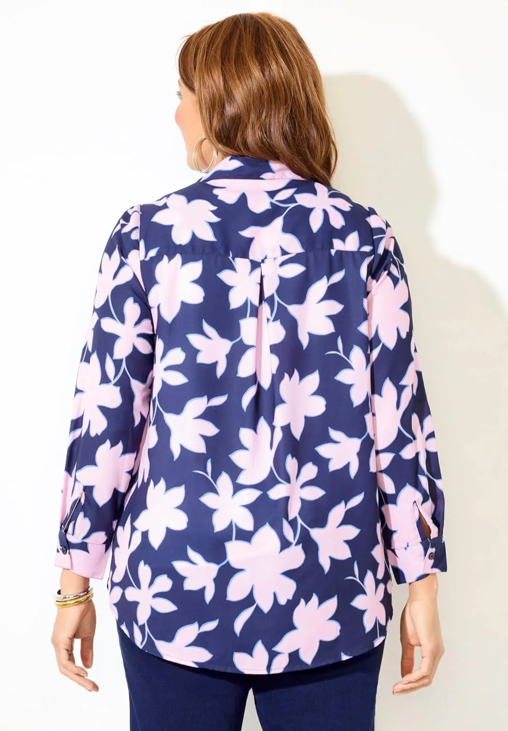 Catherines Women's Plus Size Petite Modern Camp Shirt