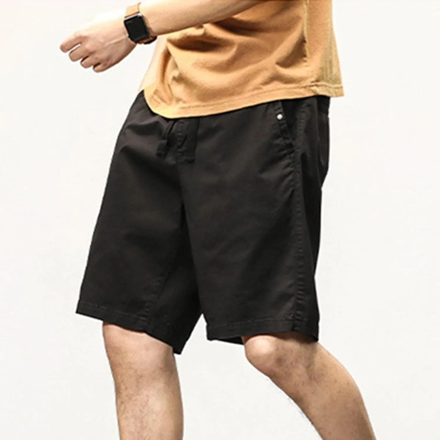 Cotton Cargo Shorts for Men Fashion Hiking Solid Outdoor Athletic Wear Resistance Short Multiple Pockets Summer Pants