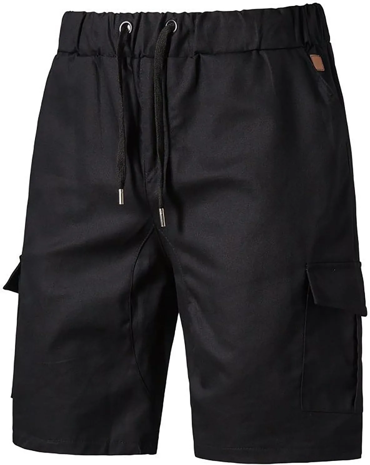 CRNTCEM Drawstring Casual Cargo Shorts for Men Summer Outdoor Twill Chinos Short Relaxed Fit Cotton Work Shorts with Pocket