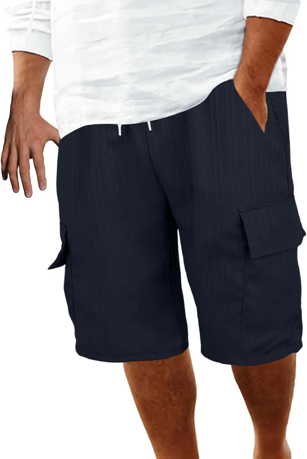 CRNTCEM Men's Drawstring Walk Short Relaxed Fit 2025 Summer Casual Outdoor Camping Hiking Work Shorts Big & Tall with Pocket