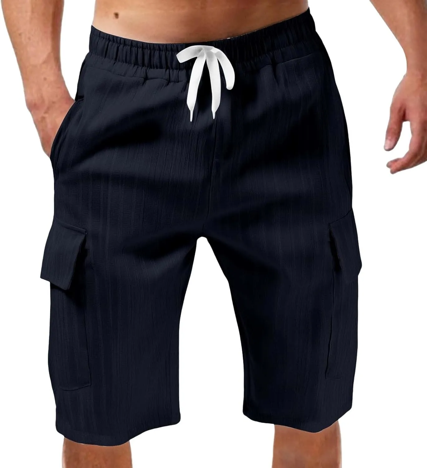 CRNTCEM Men's Drawstring Walk Short Relaxed Fit 2025 Summer Casual Outdoor Camping Hiking Work Shorts Big & Tall with Pocket