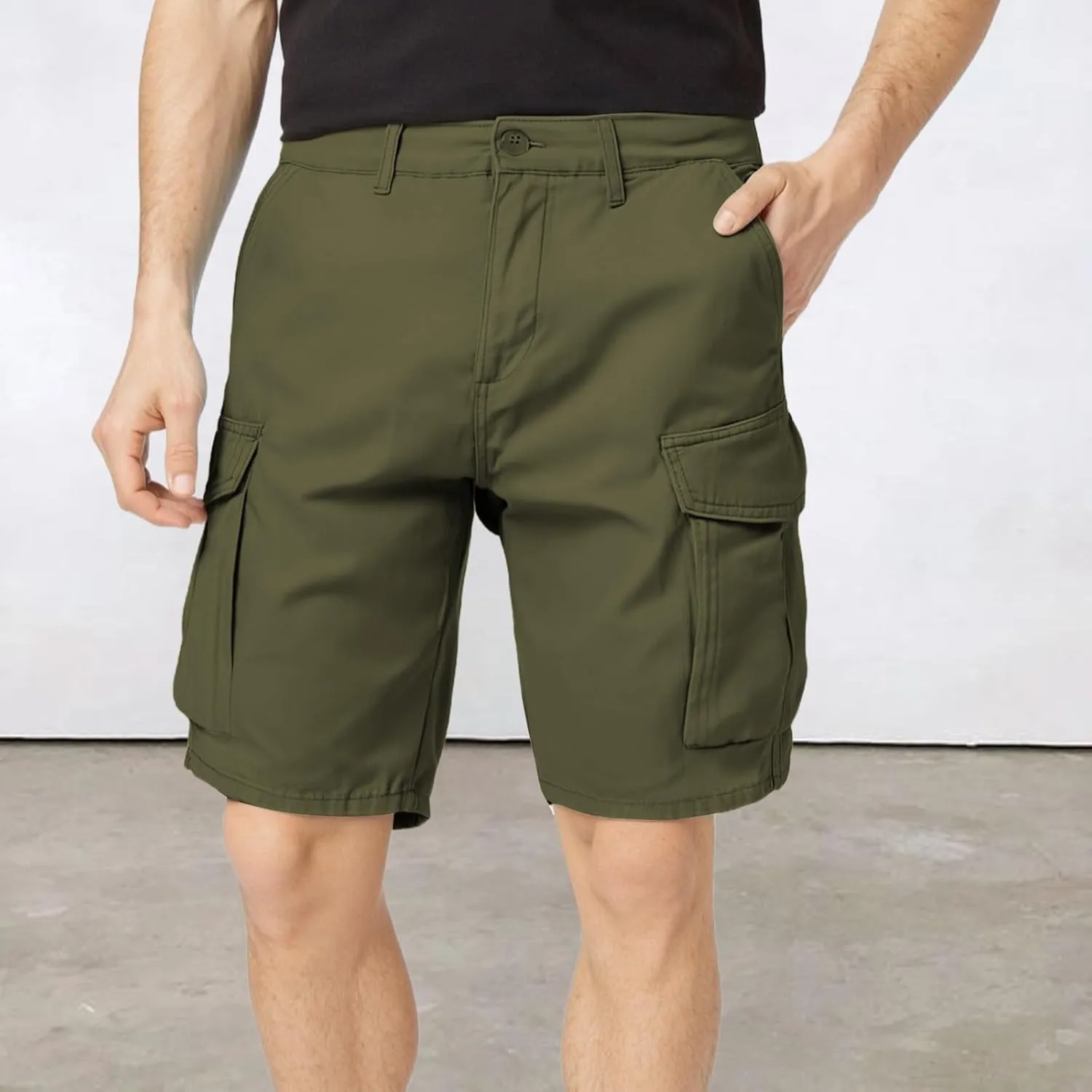 CRNTCEM Mens Outdoor Hiking Cargo Shorts Quick-Dry Outdoor Athletic Travel Fishing Golf Tactical Shorts with Multipocket