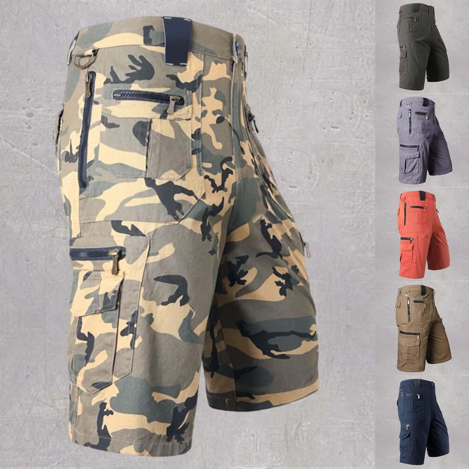 CRNTCEM Mens Straight Leg Cargo Shorts Ripstop Outdoor Quick Dry Fishing Work Hiking Short Lightweight Stretch Casual Shorts