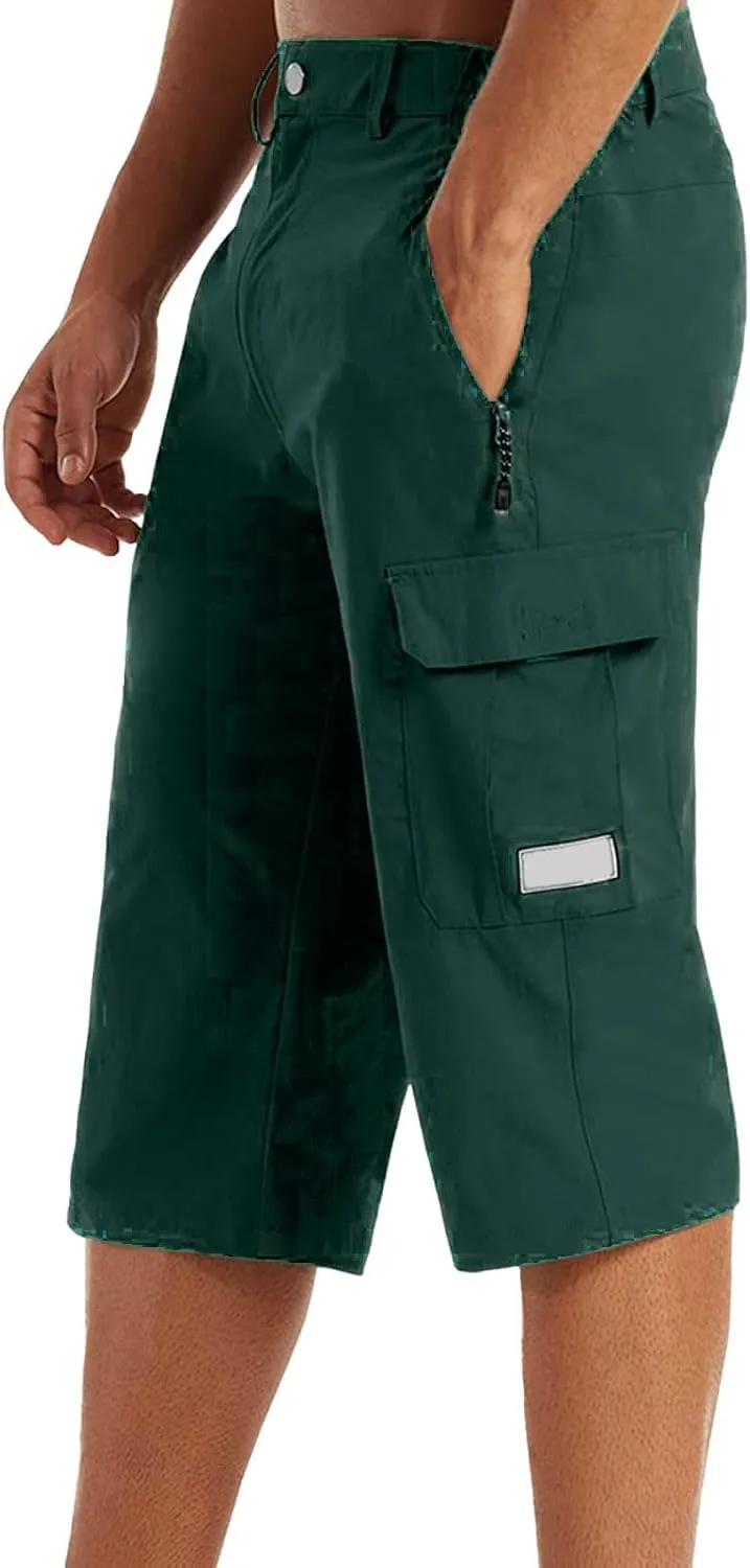 CRNTCEM Men's Workout Gym 3/4 Shorts Quick Dry Fishing Golf Athletic Hiking Capri Pants Outdoor Work Climbing Bermuda Shorts