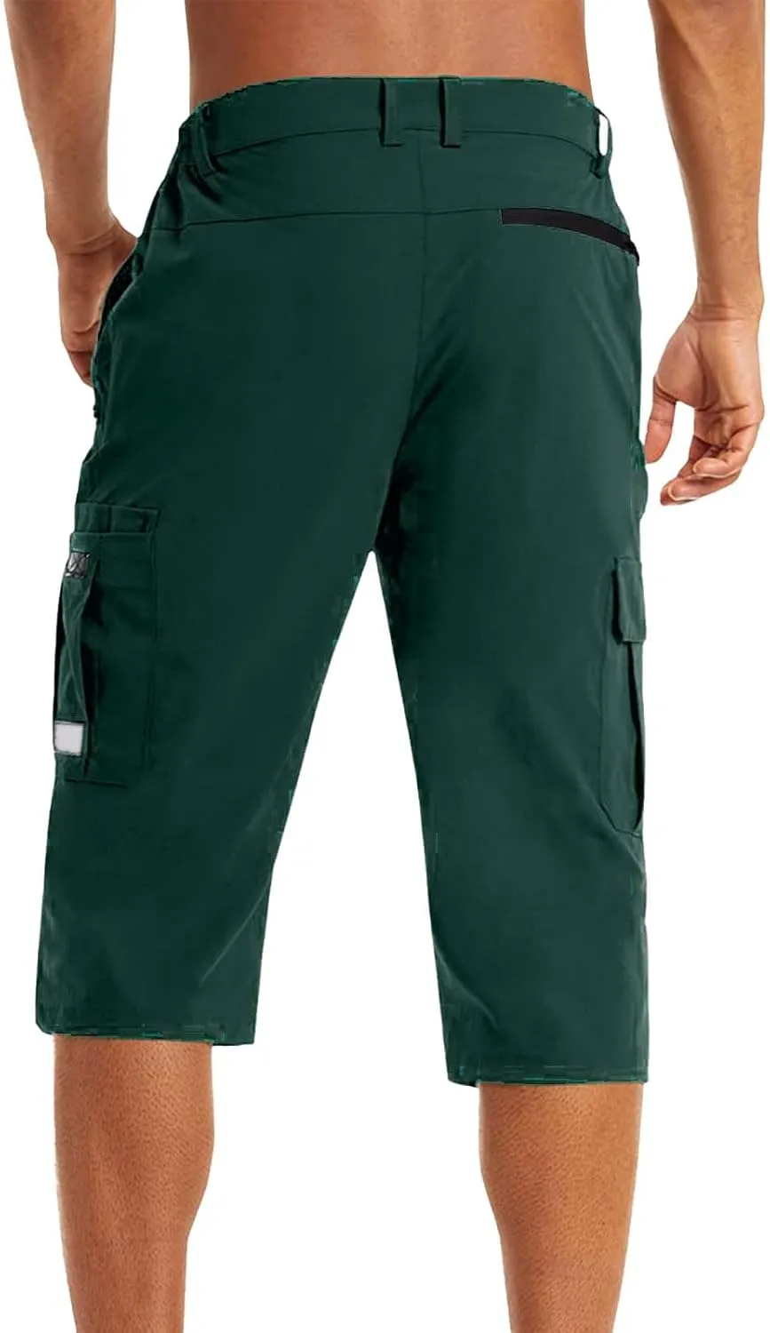 CRNTCEM Men's Workout Gym 3/4 Shorts Quick Dry Fishing Golf Athletic Hiking Capri Pants Outdoor Work Climbing Bermuda Shorts