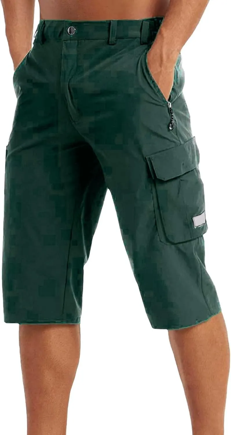 CRNTCEM Men's Workout Gym 3/4 Shorts Quick Dry Fishing Golf Athletic Hiking Capri Pants Outdoor Work Climbing Bermuda Shorts