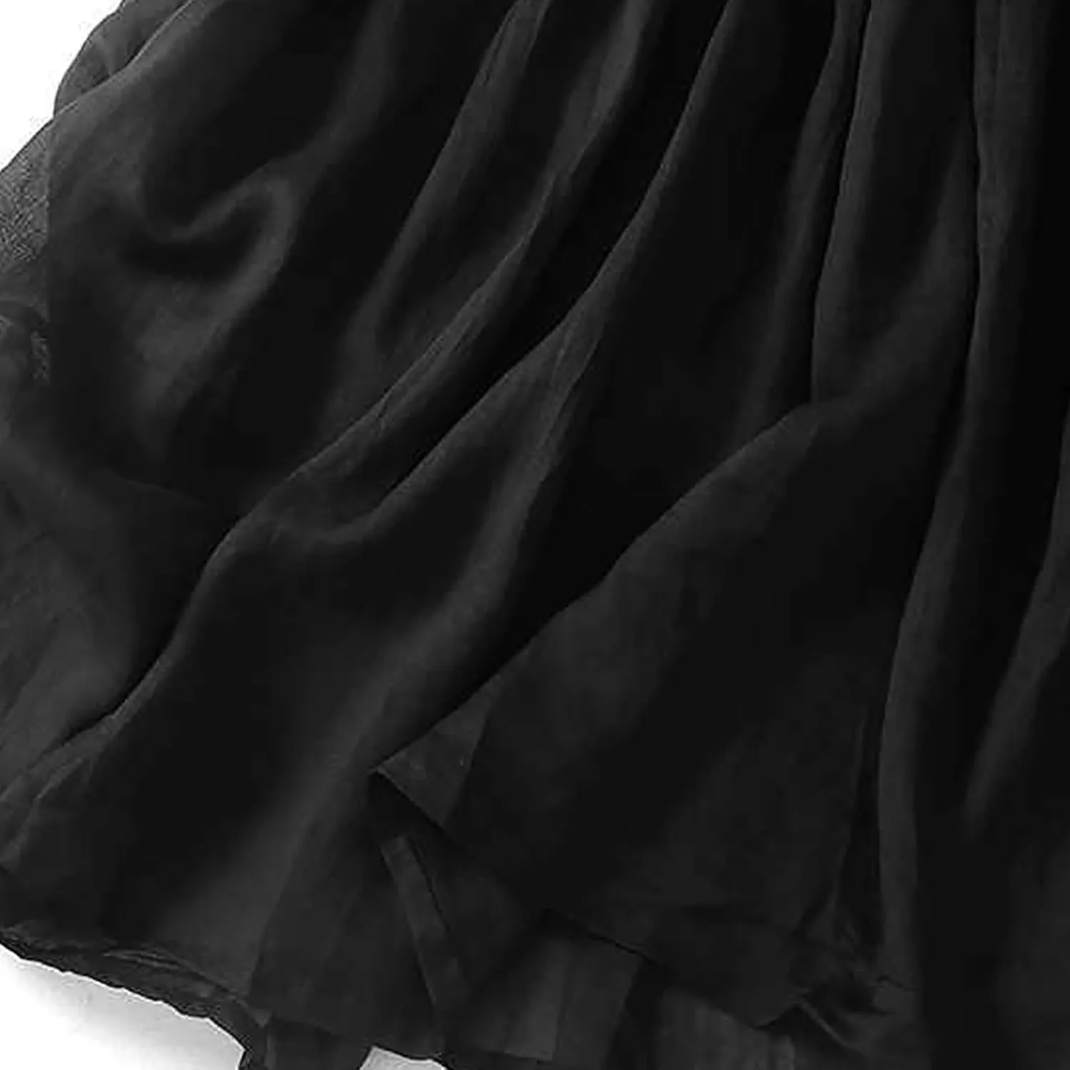 DDAPJ pyju Long Skirts for Women Bohemian Cotton Linen Double Layer Maxi Skirt Drawstring Waist Loose Beach Summer Skirt