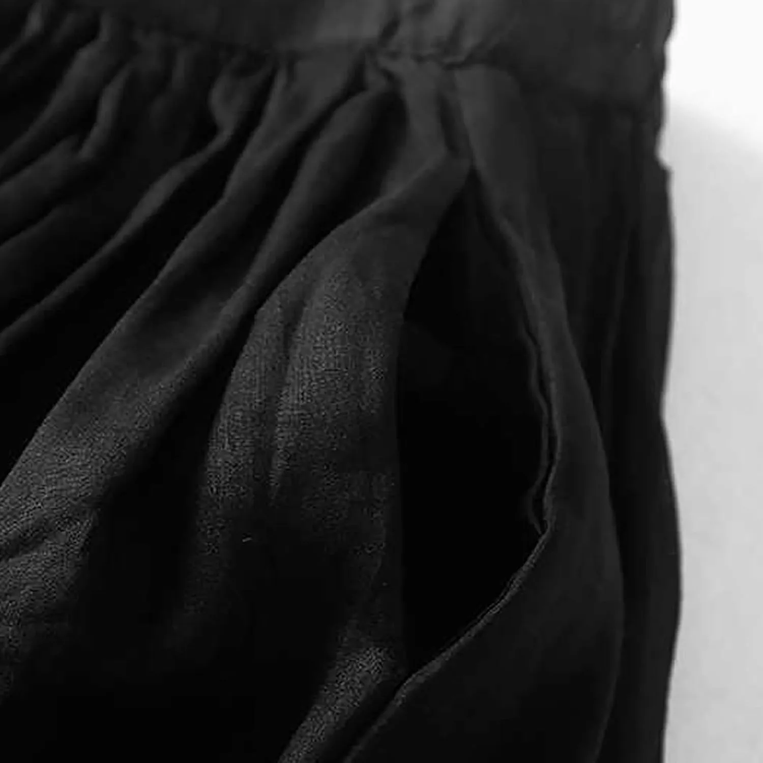 DDAPJ pyju Long Skirts for Women Bohemian Cotton Linen Double Layer Maxi Skirt Drawstring Waist Loose Beach Summer Skirt
