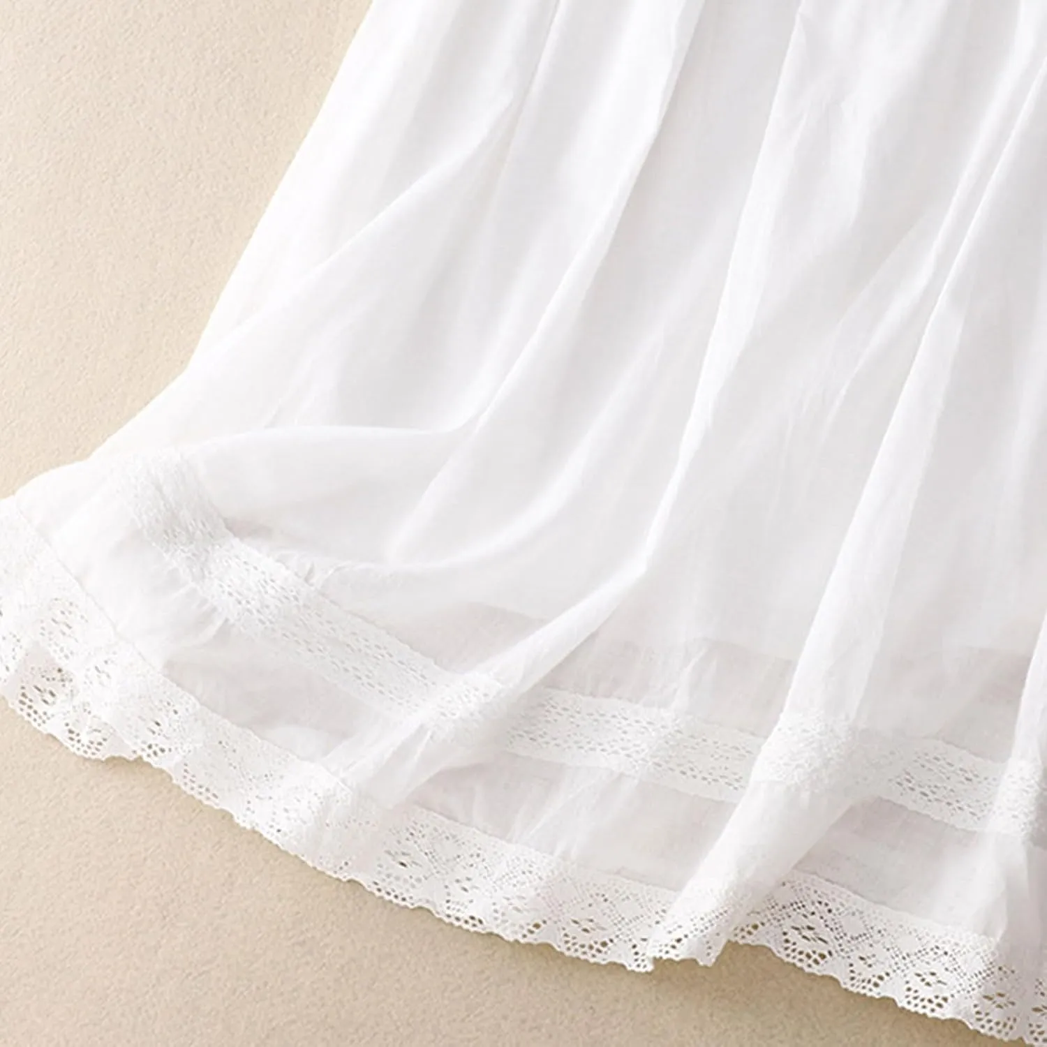 DDAPJ pyju Long Skirts for Women Bohemian Summer Cotton Linen Embroidery Skirts Drawstring Casual Beach Skirts with Pockets