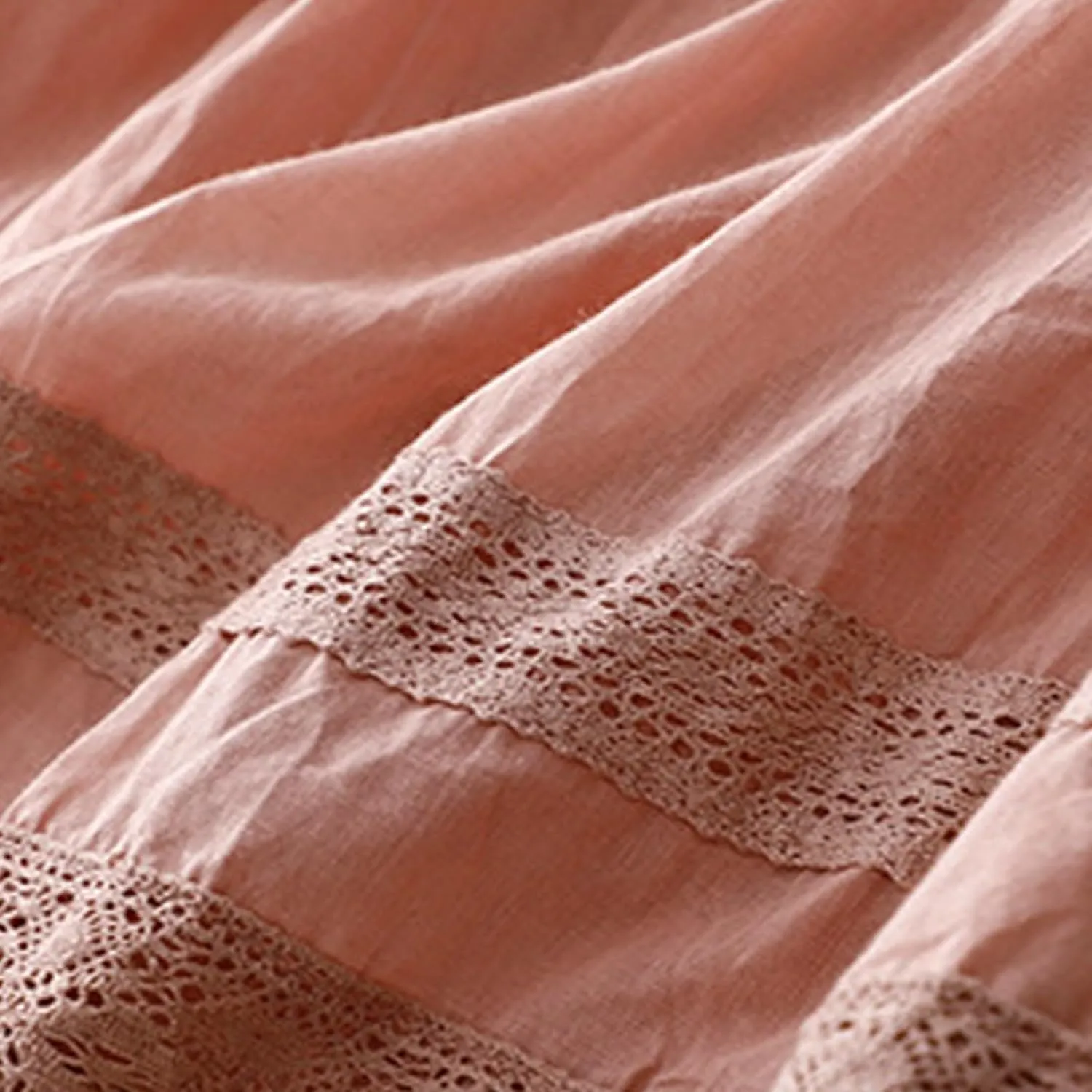 DDAPJ pyju Long Skirts for Women Bohemian Summer Cotton Linen Embroidery Skirts Drawstring Casual Beach Skirts with Pockets