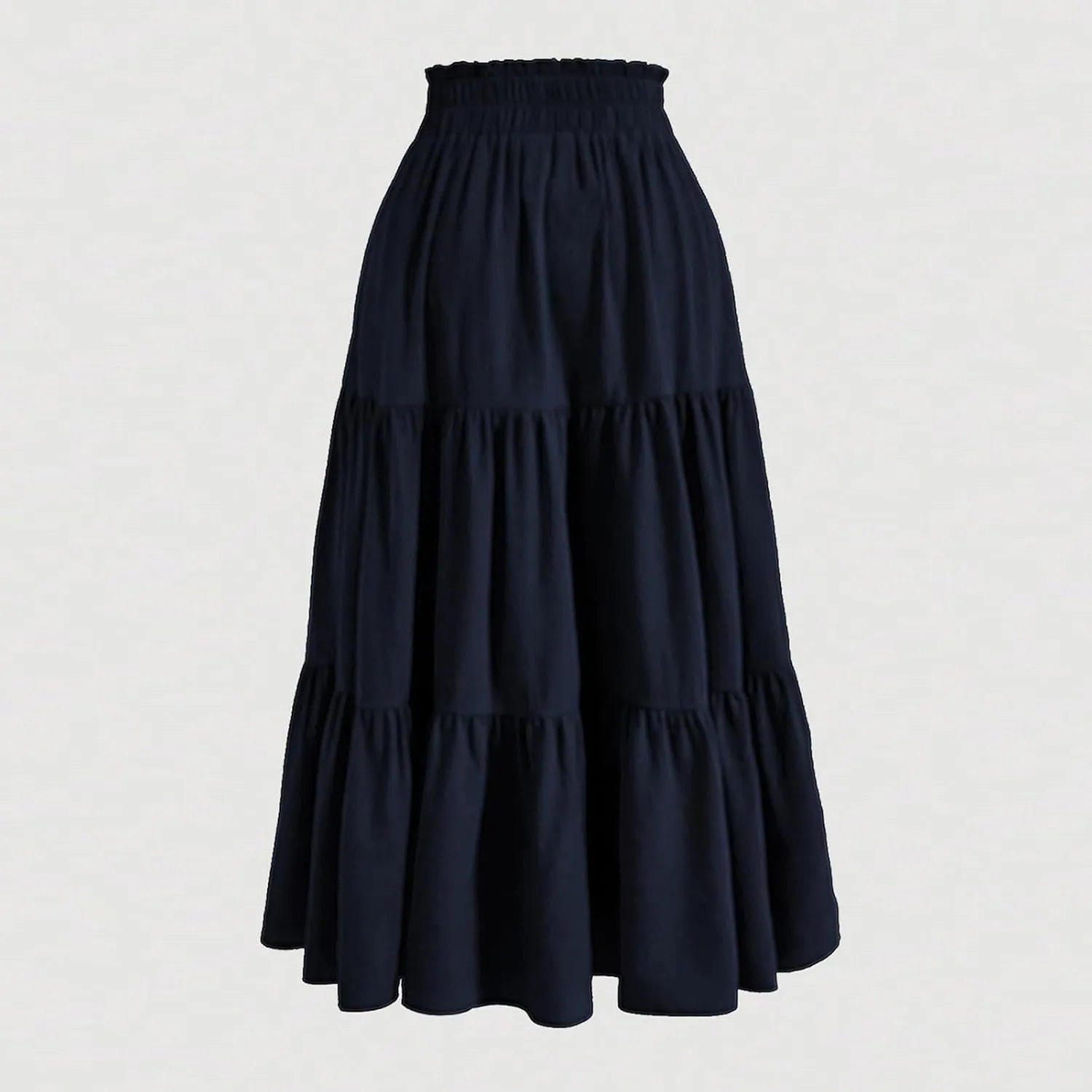 DDAPJ pyju Maxi Skirts for Women 2025 Summer High Waist A-Line Flowy Tiered Ruffle Long Skirt Loose Beach Skirt with Pockets