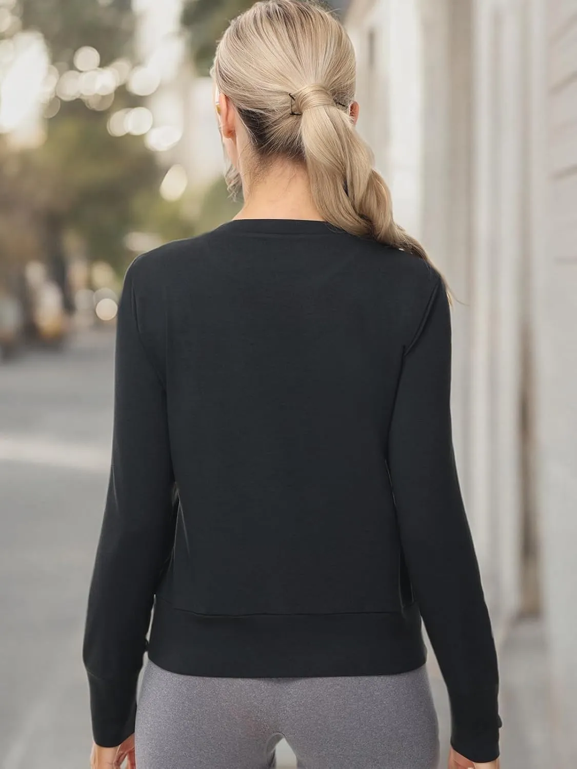 Disbest Women's Casual Basic Long Sleeve T-shirts Lightweight Sweatshirts Layering Pieces Workout Crop Tops