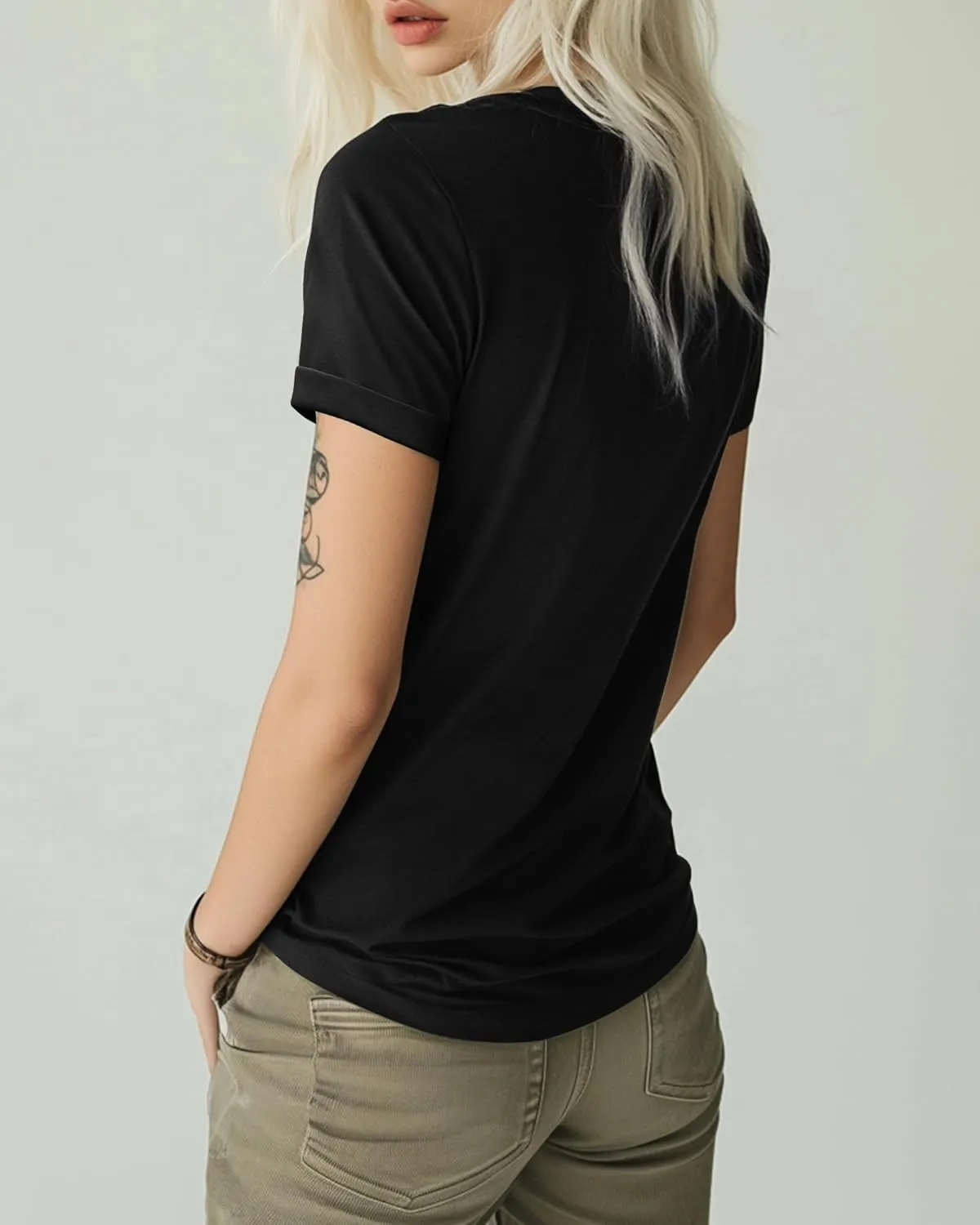Ficerd 3 Pack Women’s V Neck T Shirts, Summer Casual Short Sleeve Tops Loose Fit Rolled Sleeve Tees 2025 Trendy Cotton Shirts
