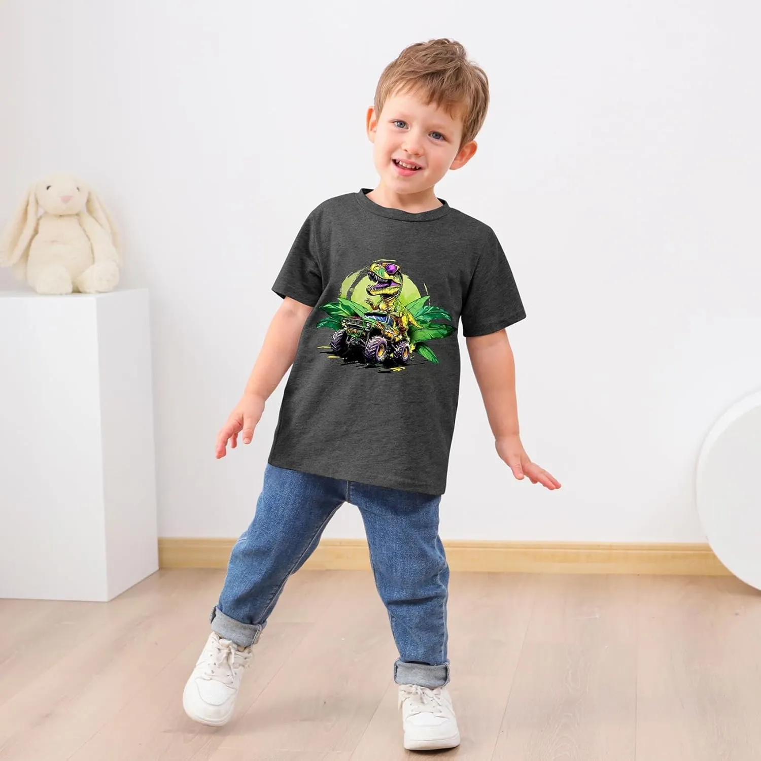Funnycokid Toddler Boys Shirts Graphic T-Shirt Kids Short Sleeve Tees 2-6 Years