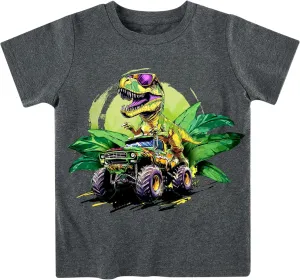 Funnycokid Toddler Boys Shirts Graphic T-Shirt Kids Short Sleeve Tees 2-6 Years