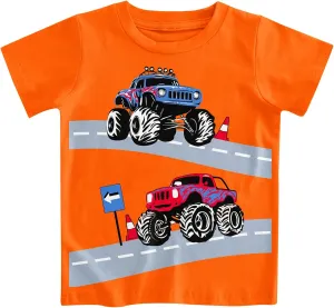 Funnycokid Toddler Boys Shirts Graphic T-Shirt Kids Short Sleeve Tees 2-6 Years