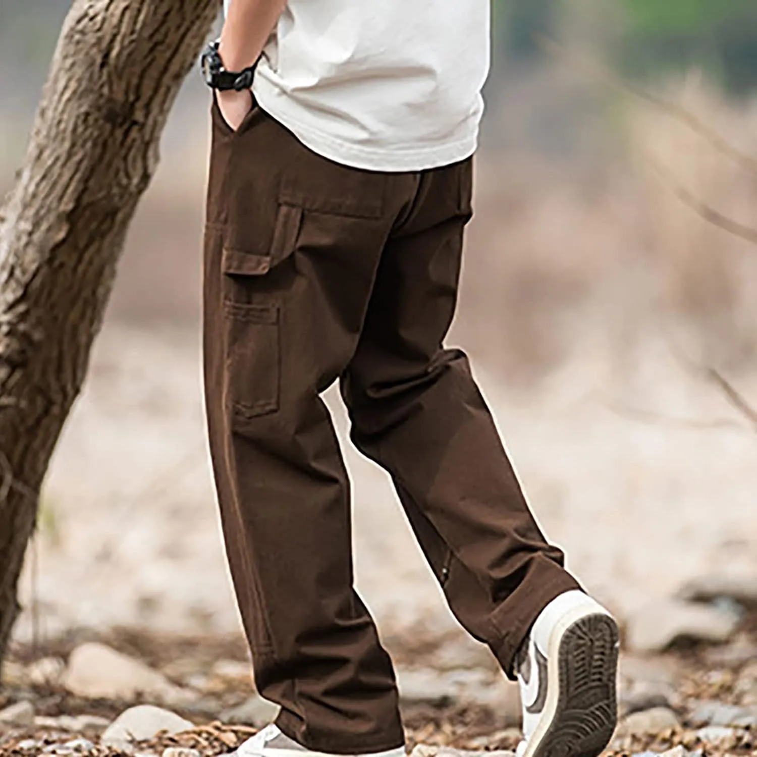 GIERIDUC Mens Sportswear Club Fleece Joggers Relax Fit Work Pants for Men Mens Dress Pants Slim Fit Corduroy Pants Men Black