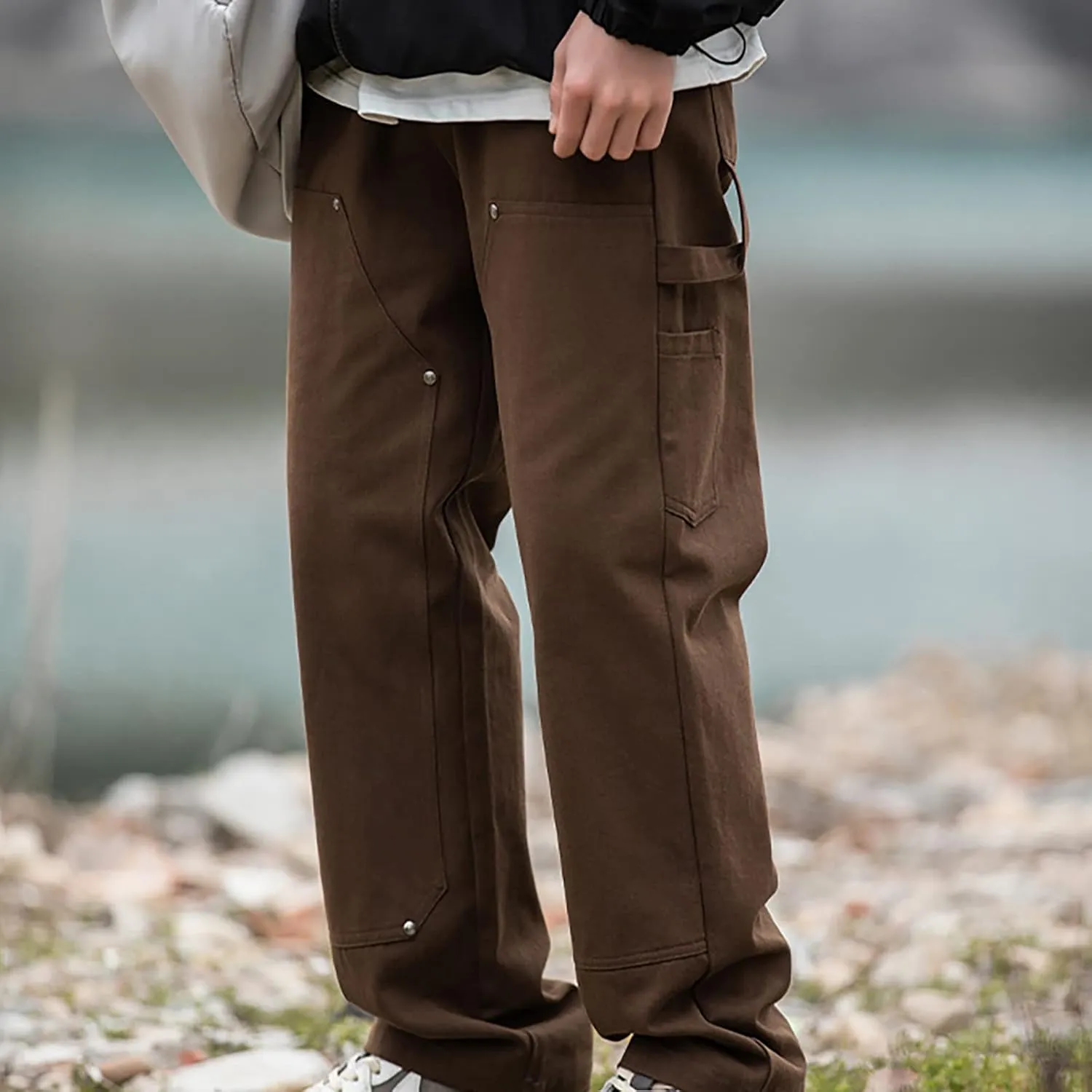 GIERIDUC Mens Sportswear Club Fleece Joggers Relax Fit Work Pants for Men Mens Dress Pants Slim Fit Corduroy Pants Men Black