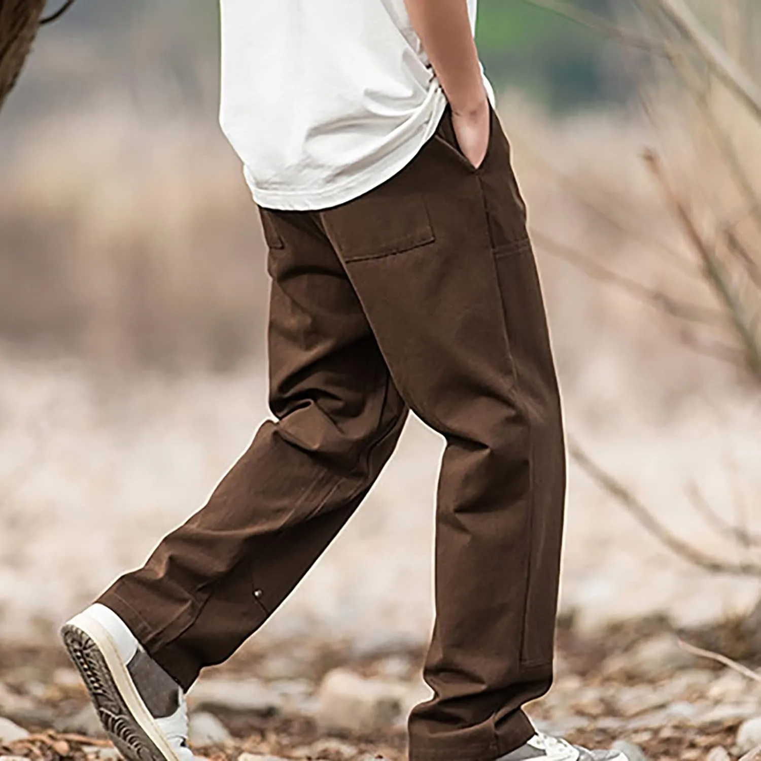 GIERIDUC Mens Sportswear Club Fleece Joggers Relax Fit Work Pants for Men Mens Dress Pants Slim Fit Corduroy Pants Men Black