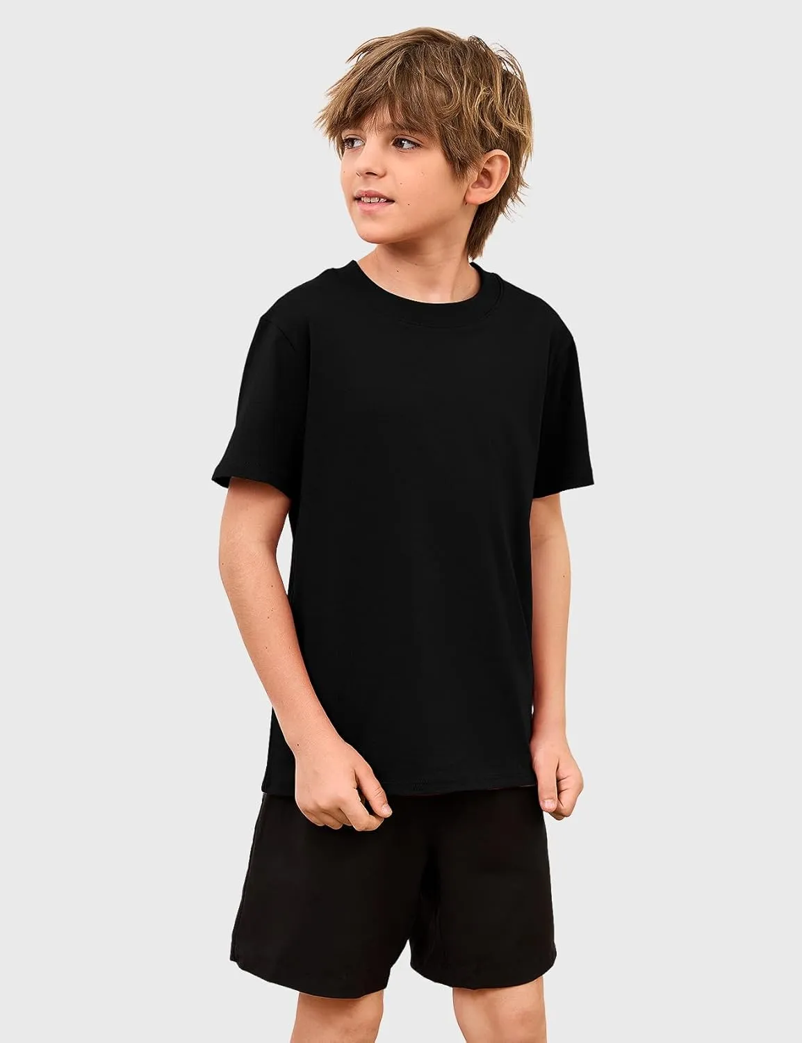 Gihuo 5 Pack Boys Cotton Shirts Short Sleeve Tees Summer Tops Soft Kids Tshirts