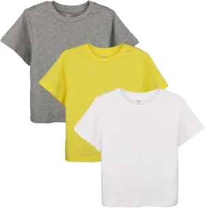 Girls Short Sleeve Shirt Toddler Crewneck Tops Tee Summer Outfits Clothes 3 Pack