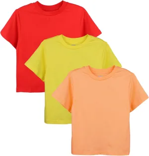 Girls Short Sleeve Shirt Toddler Crewneck Tops Tee Summer Outfits Clothes 3 Pack