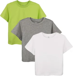 Girls Short Sleeve Shirt Toddler Crewneck Tops Tee Summer Outfits Clothes 3 Pack