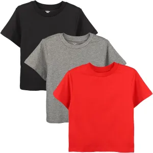 Girls Short Sleeve Shirt Toddler Crewneck Tops Tee Summer Outfits Clothes 3 Pack