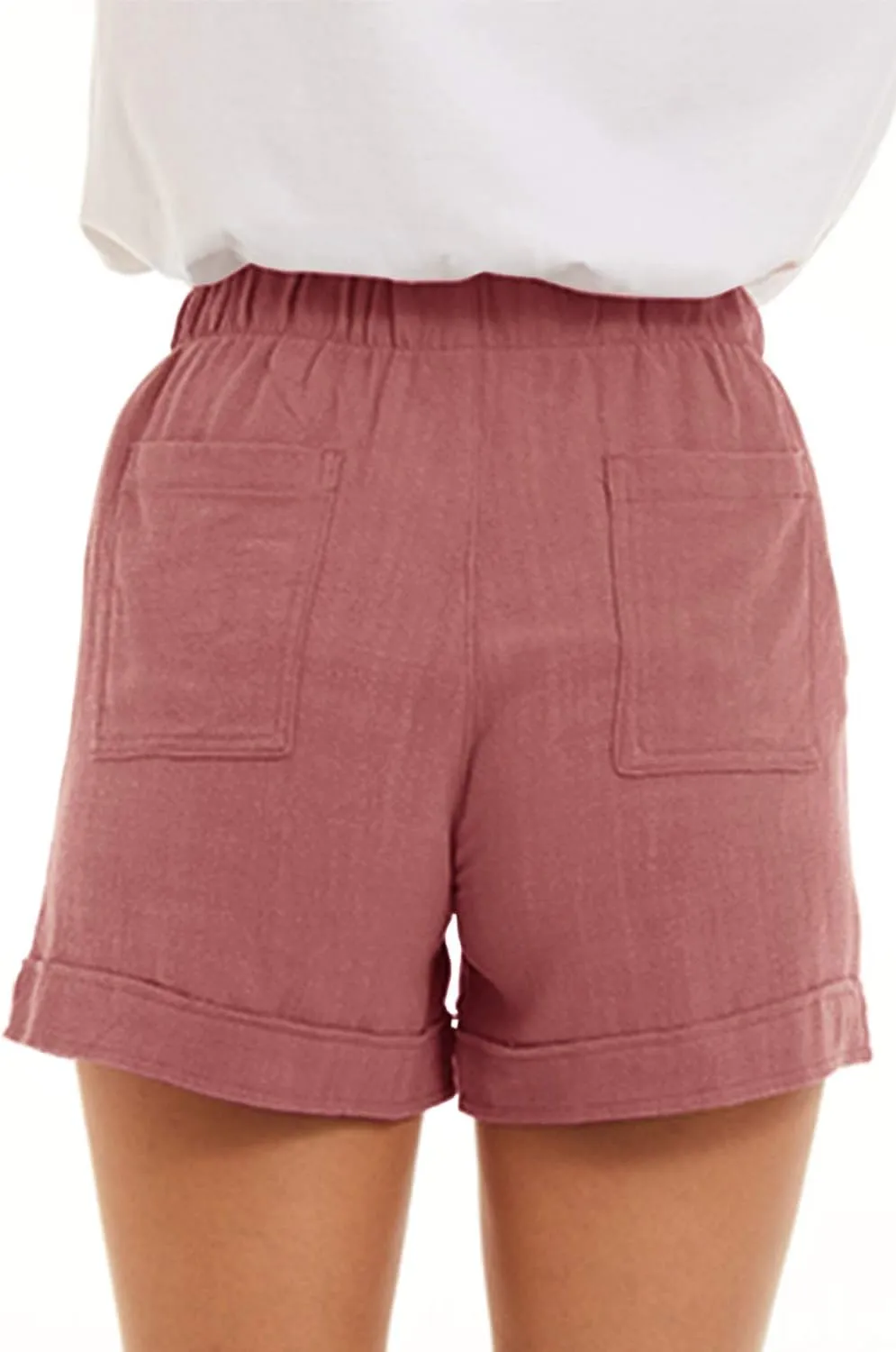 GOLDPKF Shorts Women Casual Drawstring Comfy Elastic Waist Shorts Summer Pull On Short with Pockets