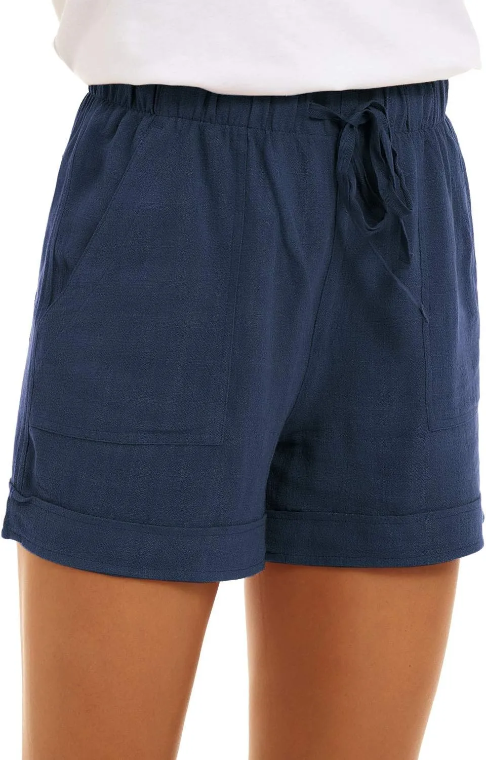 GOLDPKF Shorts Women Casual Drawstring Comfy Elastic Waist Shorts Summer Pull On Short with Pockets
