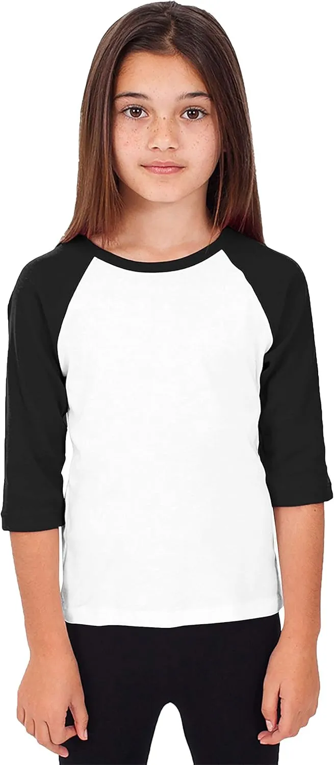 Hat and Beyond Kids Raglan Jersey Child Toddler Youth Uniforms 3/4 Sleeves T Shirts
